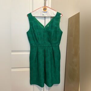 Green JCrew mini dress v neck